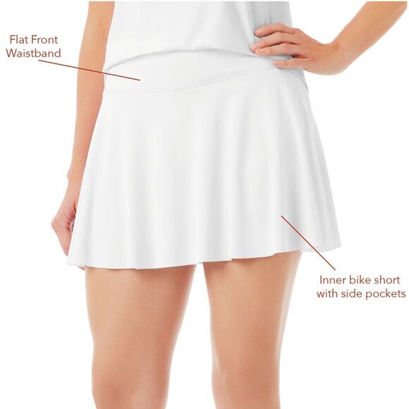 NWT XL Womens White Tennis Skorts Pockets Built in Shorts Members Mark - Picture 3 of 10